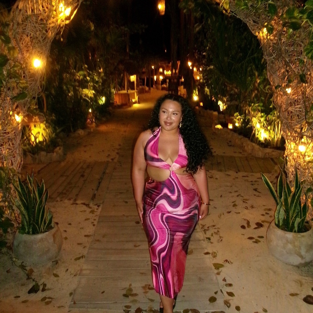 Gaia Long Dress in Purple Farai London